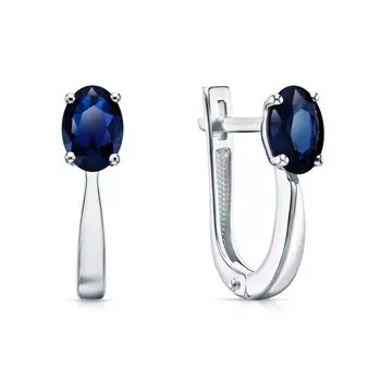 Золотые серьги с сапфирами природными