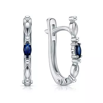 Золотые серьги с сапфирами природными