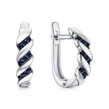 Золотые серьги с сапфирами природными