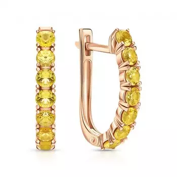 Золотые серьги с сапфирами природными