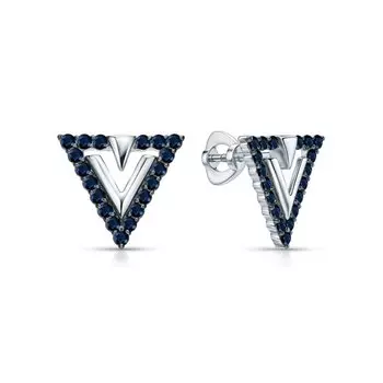 Золотые серьги с сапфирами природными