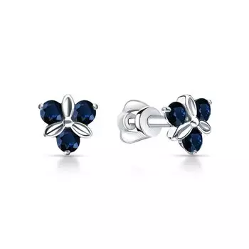 Золотые серьги с сапфирами природными