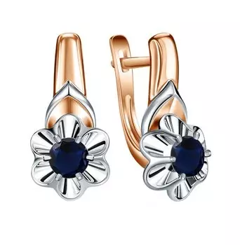 Золотые серьги с сапфирами природными