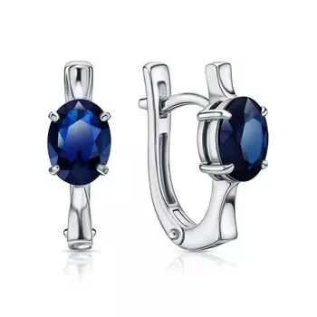 Золотые серьги с сапфирами природными