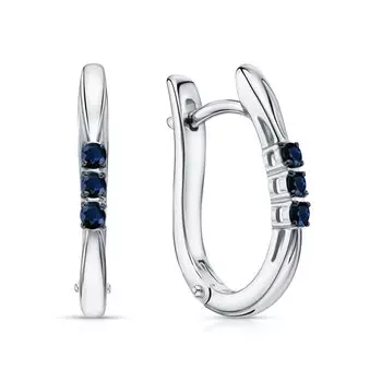 Золотые серьги с сапфирами природными