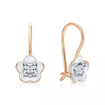 Золотые серьги с шпинелями природными