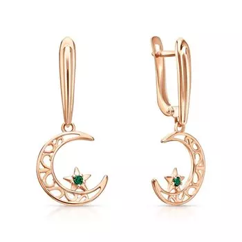 Золотые серьги с ситаллами