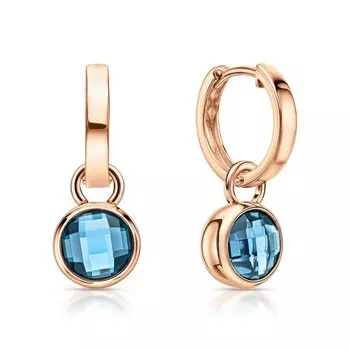 Золотые серьги с топазами гидротермальными