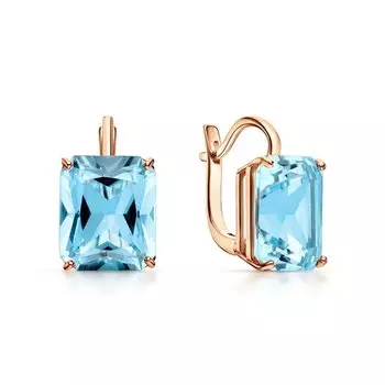 Золотые серьги с топазами природными