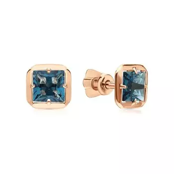 Золотые серьги с топазами природными