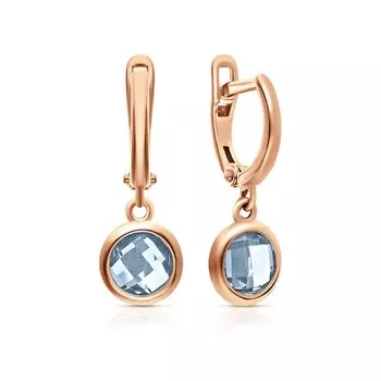 Золотые серьги с топазами природными