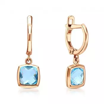 Золотые серьги с топазами природными