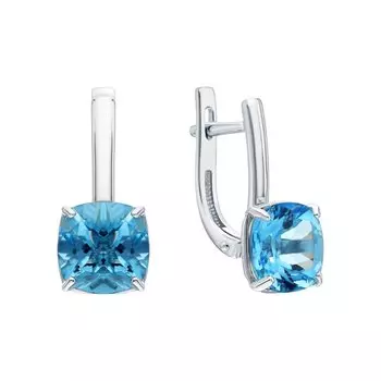 Золотые серьги с топазами природными