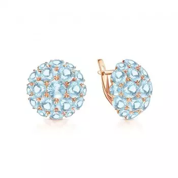 Золотые серьги с топазами природными