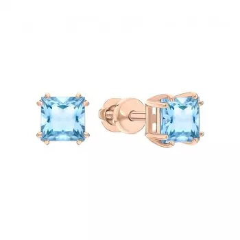 Золотые серьги с топазами природными