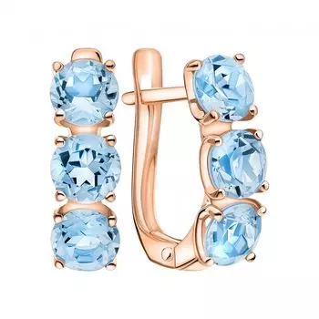 Золотые серьги с топазами природными