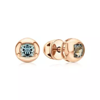 Золотые серьги с топазами природными