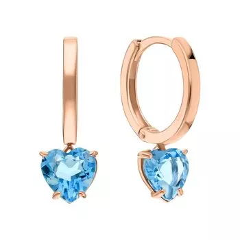 Золотые серьги с топазами природными