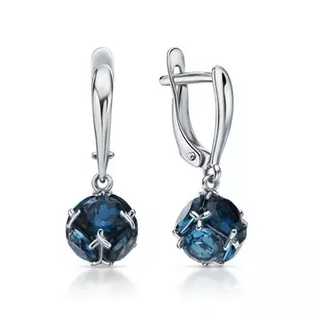 Золотые серьги с топазами природными