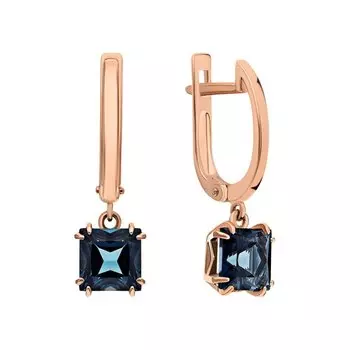 Золотые серьги с топазами природными