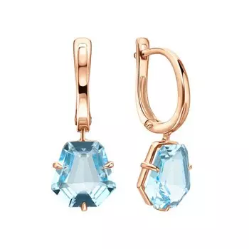 Золотые серьги с топазами природными