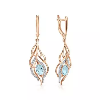 Золотые серьги с топазами природными