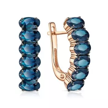 Золотые серьги с топазами природными