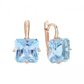 Золотые серьги с топазами природными