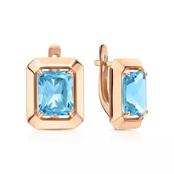 Золотые серьги с топазами природными