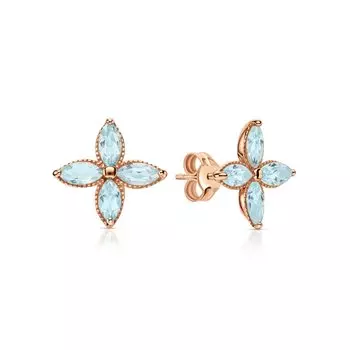 Золотые серьги с топазами природными