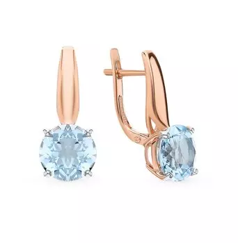 Золотые серьги с топазами природными