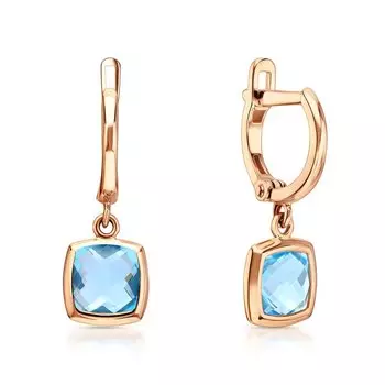 Золотые серьги с топазами природными