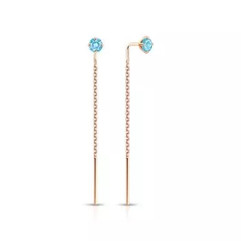 Золотые серьги с топазами природными