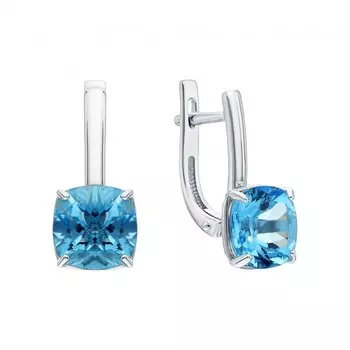 Золотые серьги с топазами природными