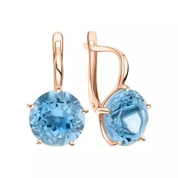 Золотые серьги с топазами природными