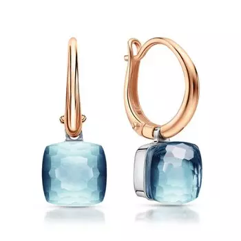 Золотые серьги с топазами природными