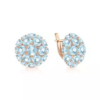 Золотые серьги с топазами природными