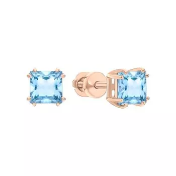 Золотые серьги с топазами природными