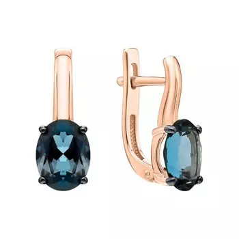 Золотые серьги с топазами природными