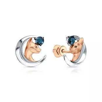 Золотые серьги с топазами природными