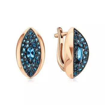 Золотые серьги с топазами природными