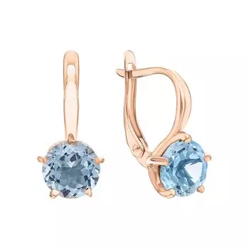 Золотые серьги с топазами природными