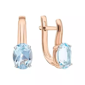 Золотые серьги с топазами природными