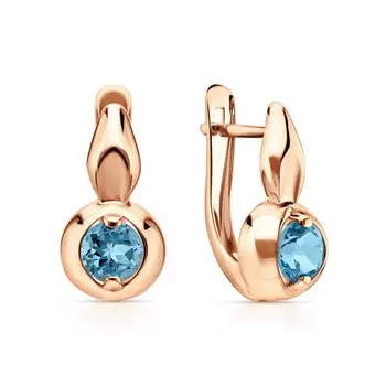 Золотые серьги с топазами природными