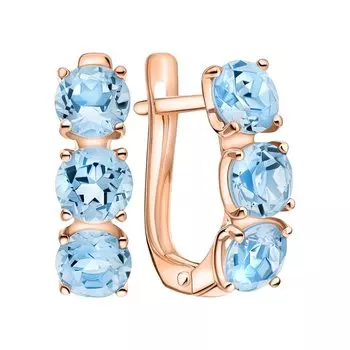 Золотые серьги с топазами природными