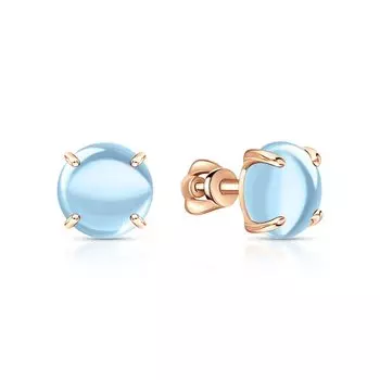 Золотые серьги с топазами природными