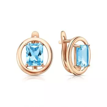 Золотые серьги с топазами природными