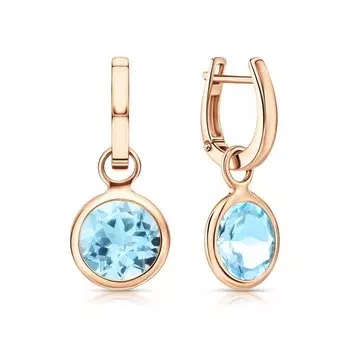 Золотые серьги с топазами природными