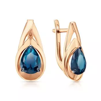 Золотые серьги с топазами природными