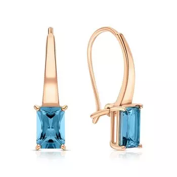 Золотые серьги с топазами природными